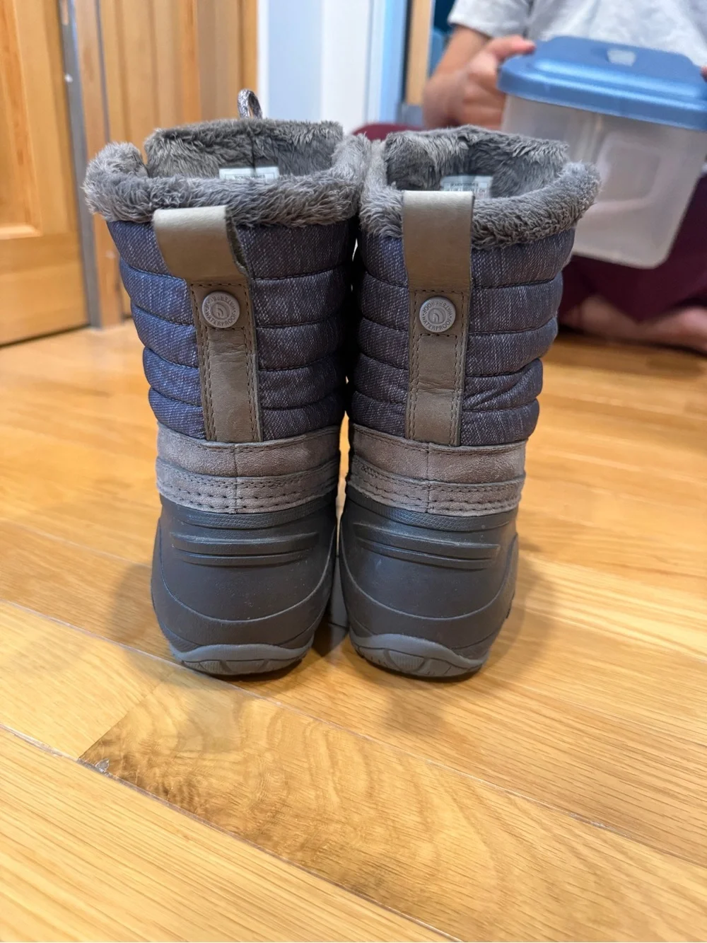 The North Face Women's Gray Quilted Faux-Fur Winter Boots